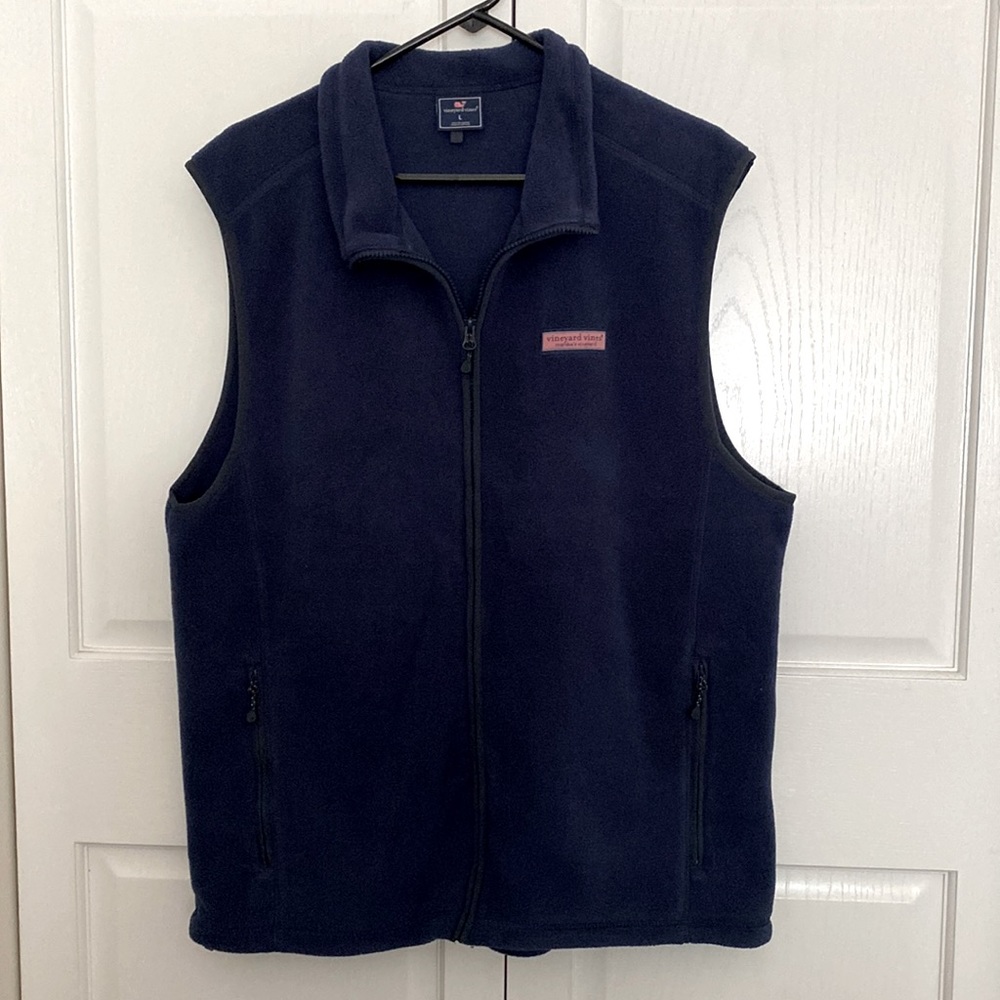 Vineyard Vines Harbor Fleece Vest Navy Large